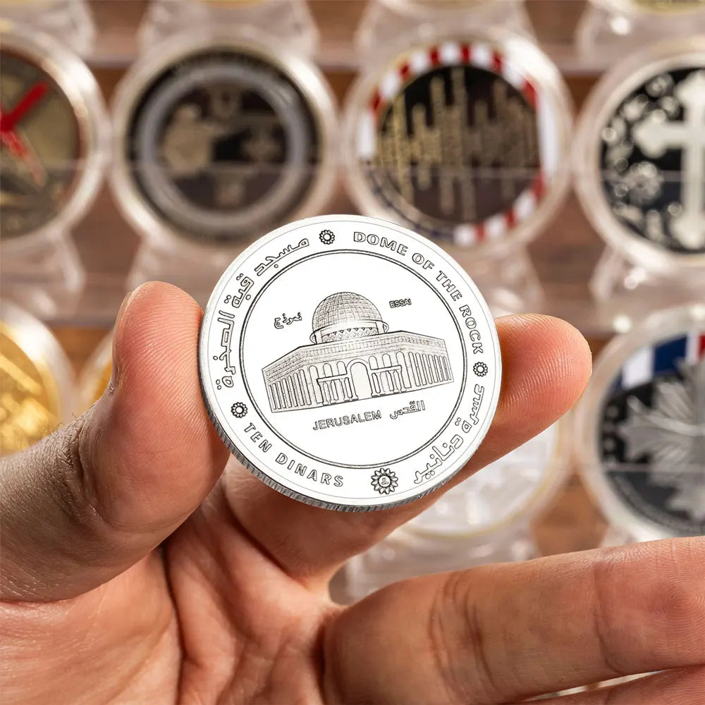 Dôme de la roche, cadeau de collection de jérusalem, pièce de souvenir de Palestine plaquée argent