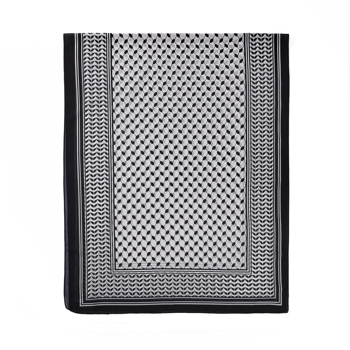Écharpe Keffiyeh en Mousseline de Soie Imprimée pour Femme Musulmane, 2024x70cm, Nouvelle Collection 180