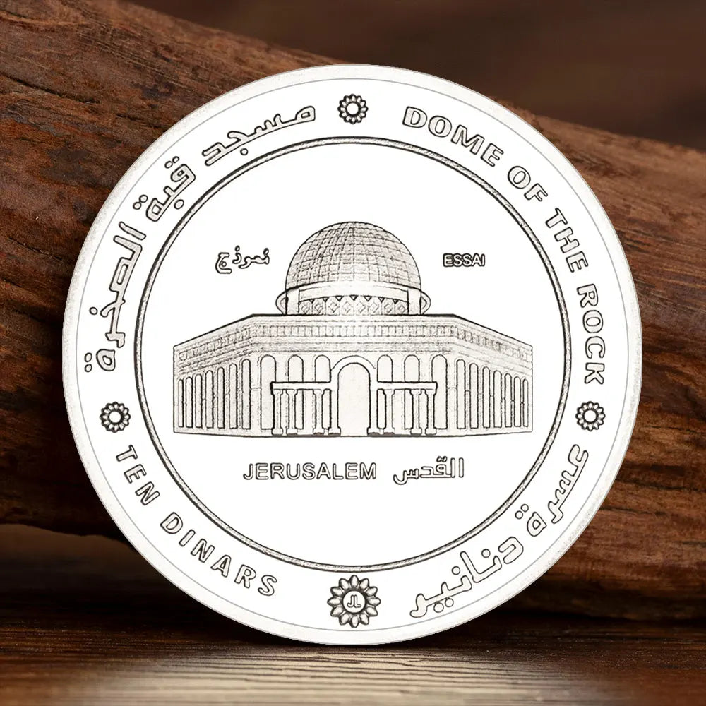 Dôme de la roche, cadeau de collection de jérusalem, pièce de souvenir de Palestine plaquée argent