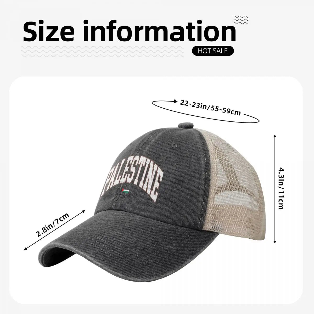 Casquette de baseball décontractée pour hommes et femmes, PALESTINE