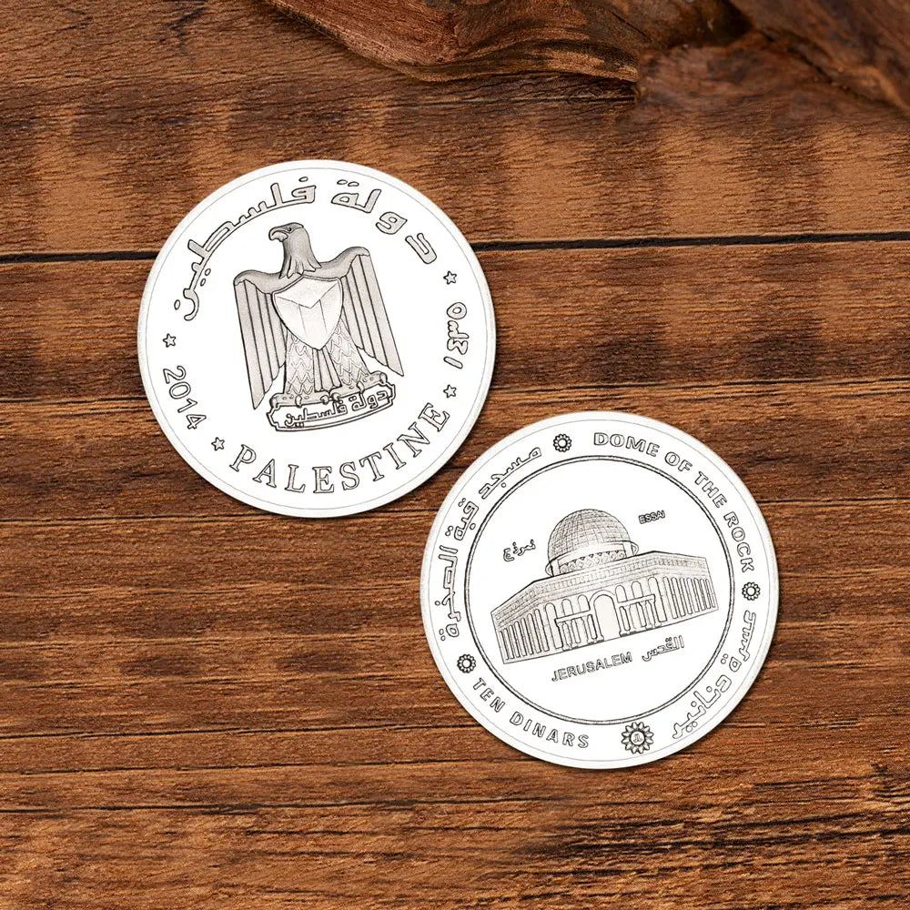 Dôme de la roche, cadeau de collection de jérusalem, pièce de souvenir de Palestine plaquée argent