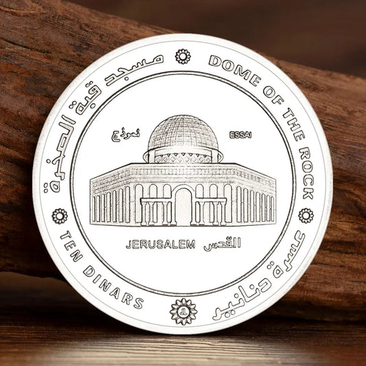 Dôme de la roche, cadeau de collection de jérusalem, pièce de souvenir de Palestine plaquée argent