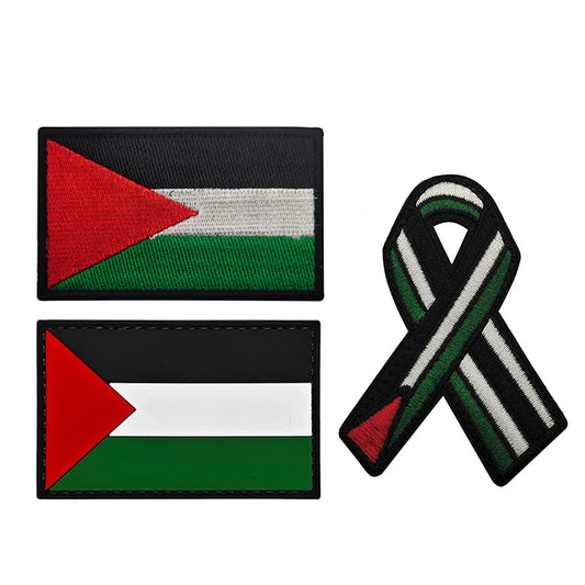 Patchs drapeau palestinien, brassard brodé, crochet et boucle, fer sur Badge brodé, bande militaire